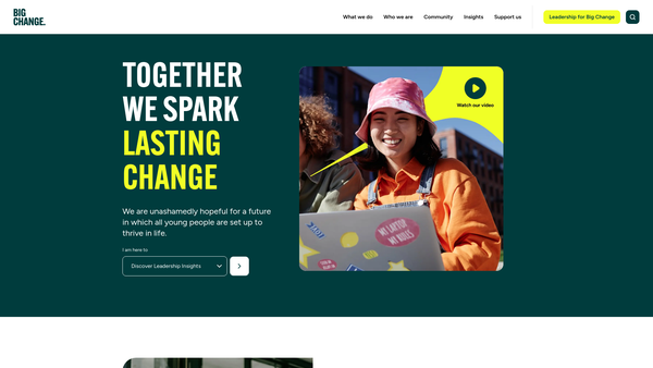 Screenshot of the Big Change Charitable Trust website