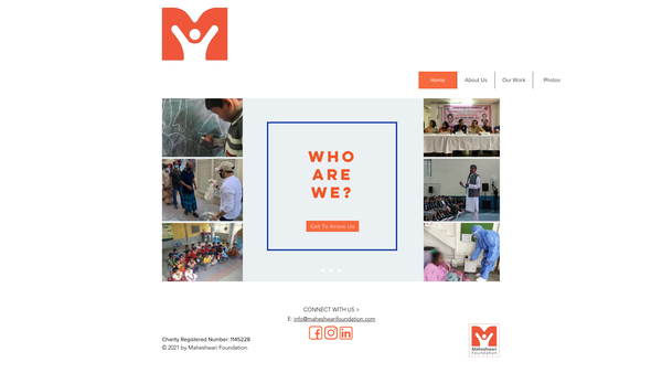 Screenshot of the Maheshwari Foundation website