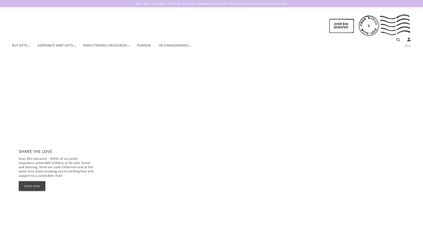 Screenshot of the From Babies With Love Foundation website