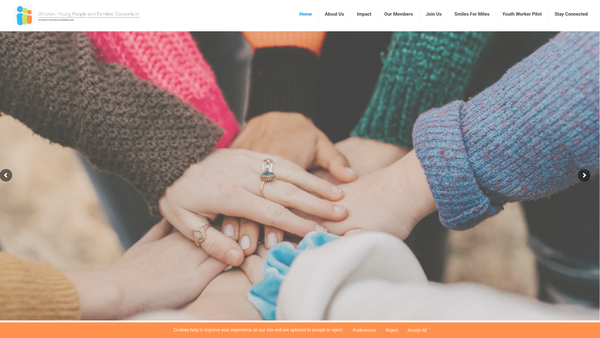 Screenshot of the The Children, Young People And Families' Consortium website