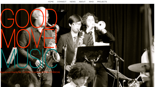 Screenshot of the Good Move! Music website
