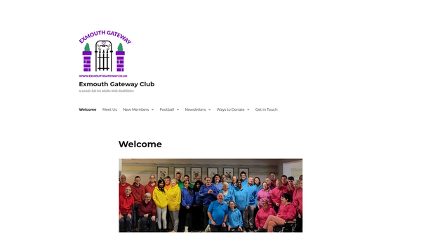 Screenshot of the Exmouth Gateway Club website