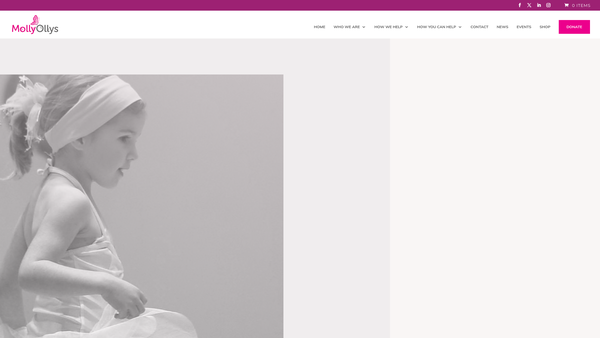 Screenshot of the Molly Olly's Wishes website
