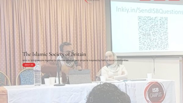 Screenshot of the Islamic Society Of Britain Ltd website