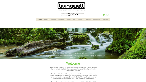 Screenshot of the Livingwell Community Church website
