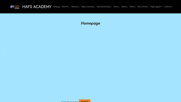 Screenshot of the Hafs Academy Trust website