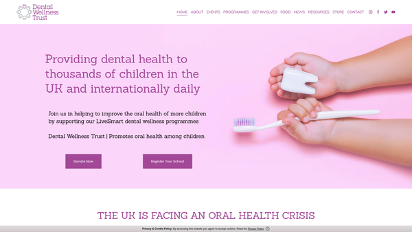 Screenshot of the Dental Wellness Trust website