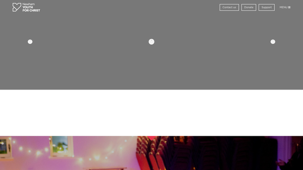 Screenshot of the Newham Youth For Christ website