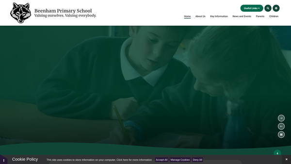 Screenshot of the Beenham School Fund website