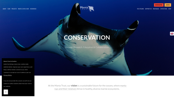 Screenshot of the The Manta Trust website