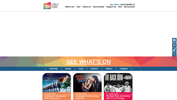 Screenshot of the Bingley Little Theatre website