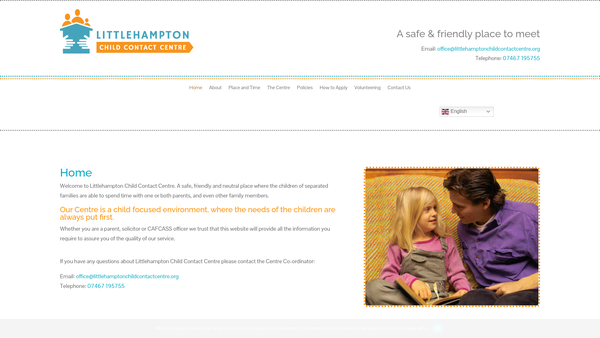 Screenshot of the Littlehampton Child Contact Centre website