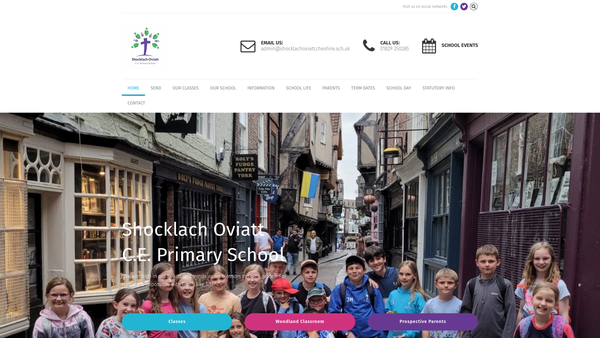 Screenshot of the Shocklach And Threapwood School Association website