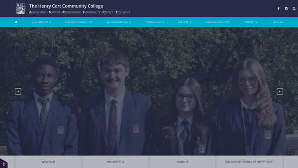 Screenshot of the Friends Of Henry Cort Community College website