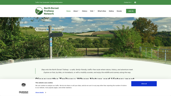 Screenshot of the North Dorset Trailway Network website