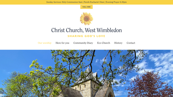Screenshot of the The Parochial Church Council Of Christ Church West Wimbledon website