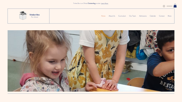 Screenshot of the Trinket Box Pre School Ltd website