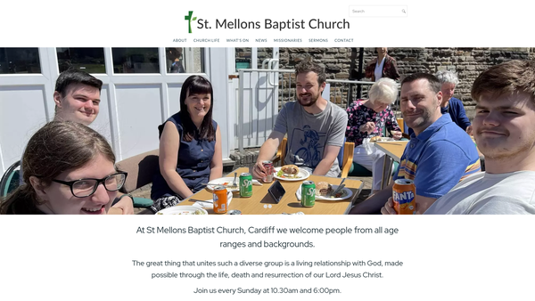 Screenshot of the Caersalem Baptist Church, St Mellons website