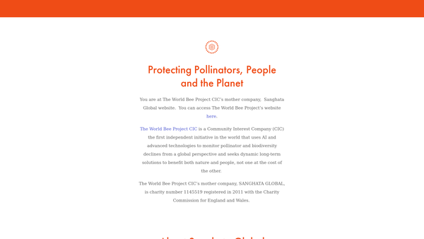 Screenshot of the Sanghata Global website