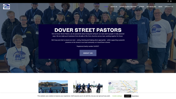 Screenshot of the Dover Street Pastors Initiative website
