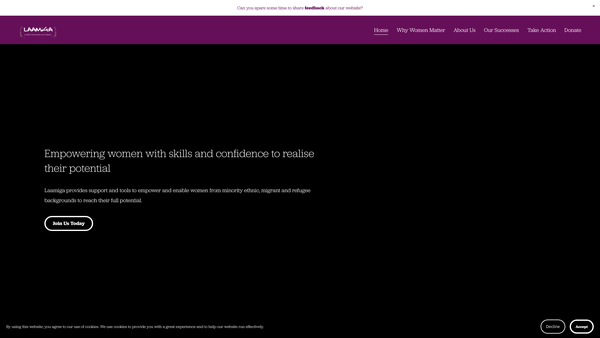 Screenshot of the Laamiga website