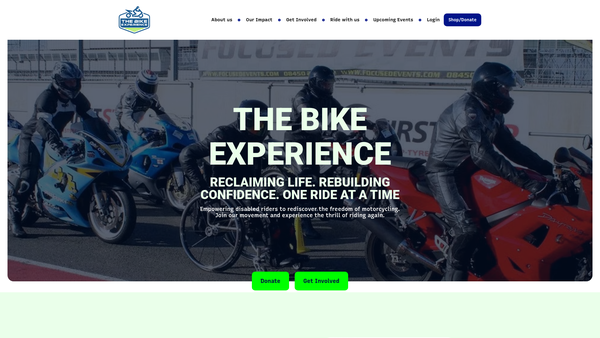 Screenshot of the The Bike Experience website