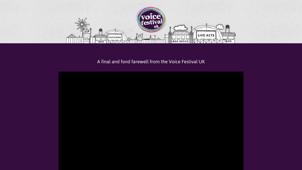 Screenshot of the The Voice Festival UK website