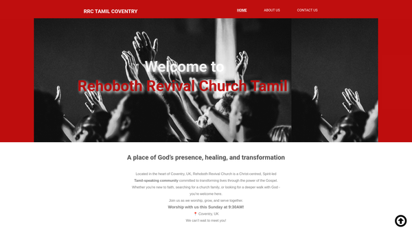 Screenshot of the Rehoboth Revival Ministries website