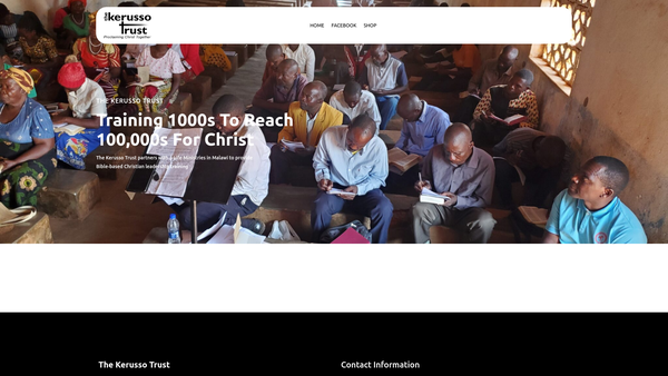 Screenshot of the The Kerusso Trust website