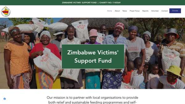 Screenshot of the Zimbabwe Victims' Support Fund website