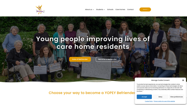 Screenshot of the Yopey website