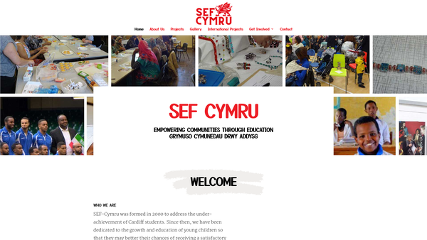 Screenshot of the Sef Cymru website