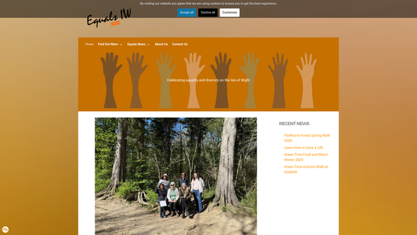 Screenshot of the Equals Iw website