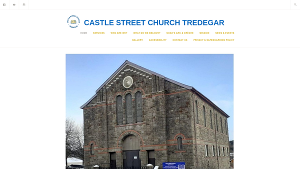 Screenshot of the Castle Street Congregational Church Tredegar website