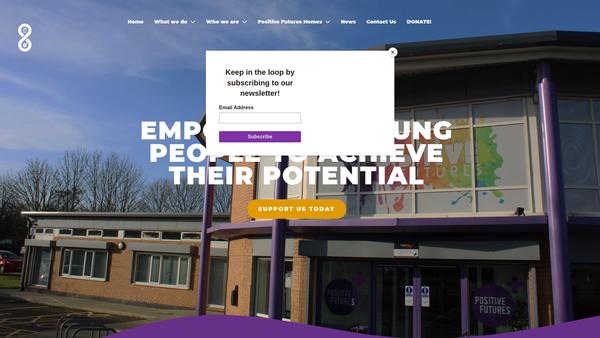 Screenshot of the Positive Futures North Liverpool Limited website