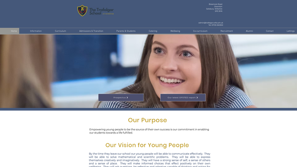 Screenshot of the Trafalgar School Association website