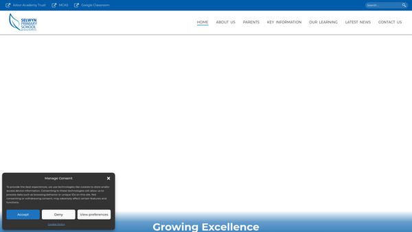 Screenshot of the Friends Of Selwyn School website