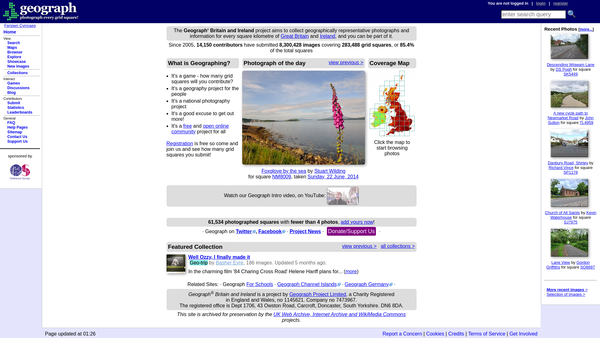 Screenshot of the Geograph Project Limited website