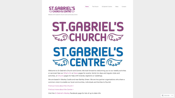 Screenshot of the St Gabriel's Centre Weoley Castle website
