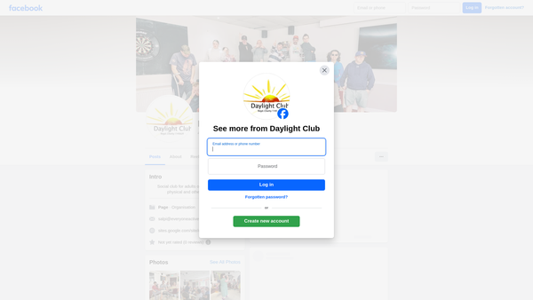 Screenshot of the The Daylight Club website