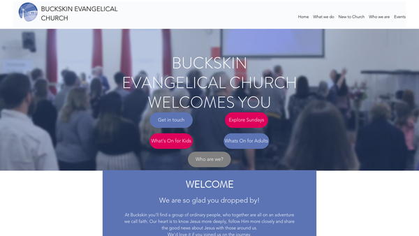 Screenshot of the Buckskin Evangelical Church website