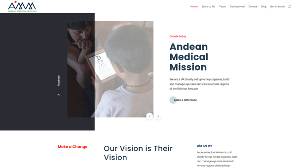 Screenshot of the Andean Medical Mission website