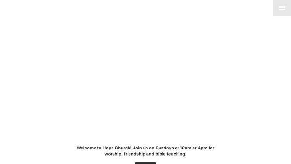 Screenshot of the Hope Church Sevenoaks website