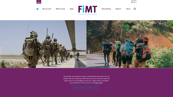 Screenshot of the Forces In Mind Trust website