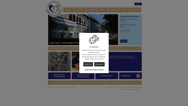 Screenshot of the St Paul's Friends website
