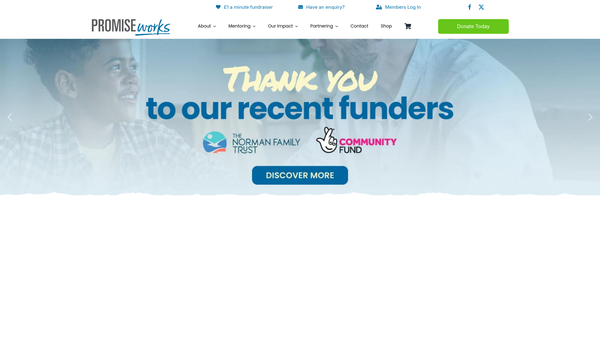 Screenshot of the Promise Works Limited website