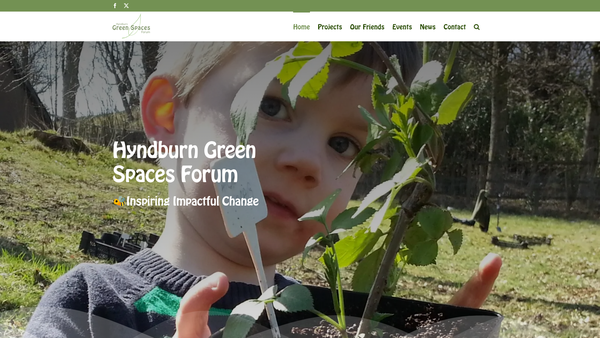 Screenshot of the Hyndburn Green Spaces Forum website