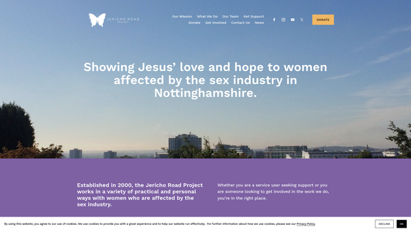 Screenshot of the Jericho Road Project website