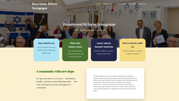 Screenshot of the Tikvah Chadasha website