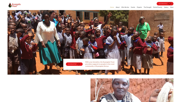 Screenshot of the Kyangala Trust website